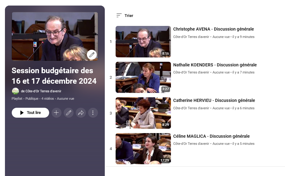 Session budgétaire des 16 et 17 décembre 2024  : nos interventions